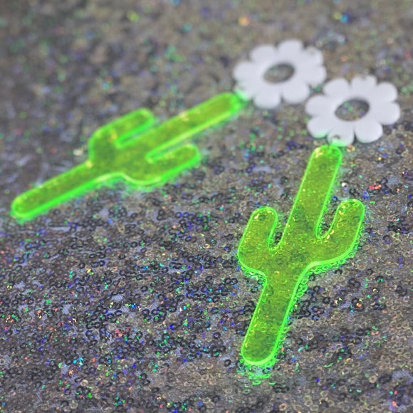 Electric Daisy Cactus Dangle Earrings - Picture 5 of 5